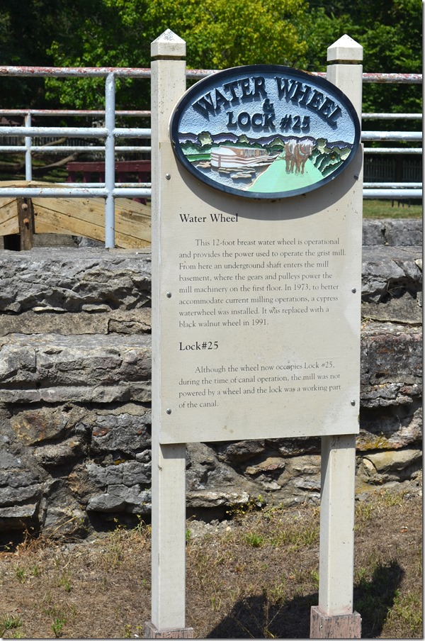 Whitewater Canal water wheel & Lock 25 display. Metamora IN.