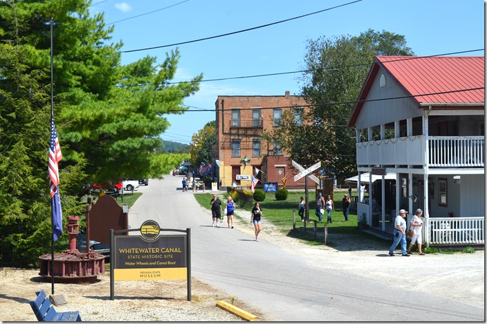 Pennington Street is the main drag of this quaint village. Metamora IN.