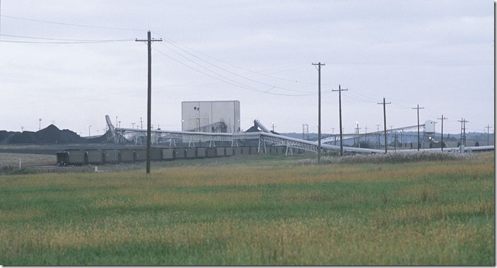 North side of P&L looking southwest. A train is loading on the loop.