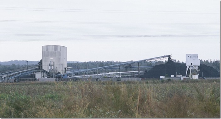 Looking south at the prep. plant and rail load-out.